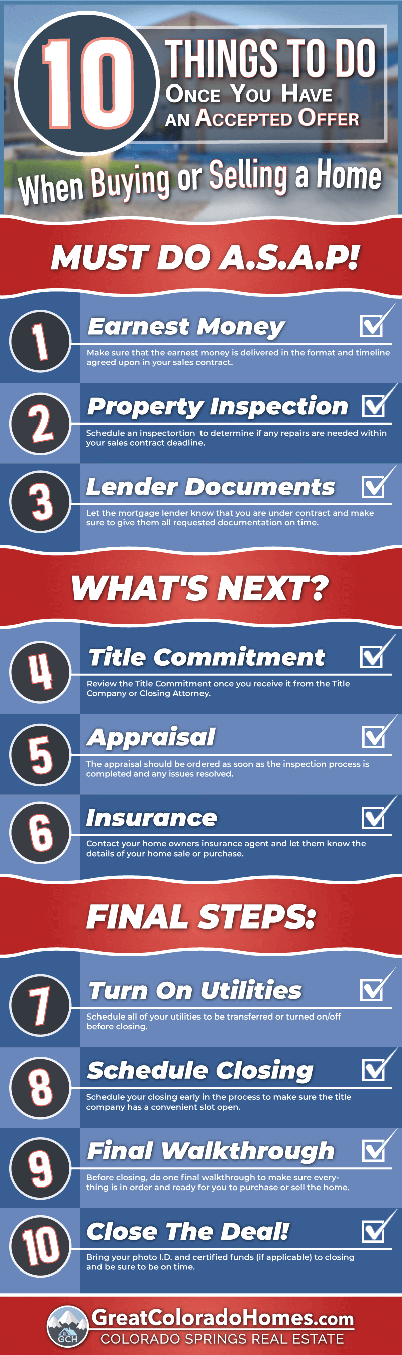 10 Things to Do Once Your Offer is Accepted When Buying or Selling A Home Infographic